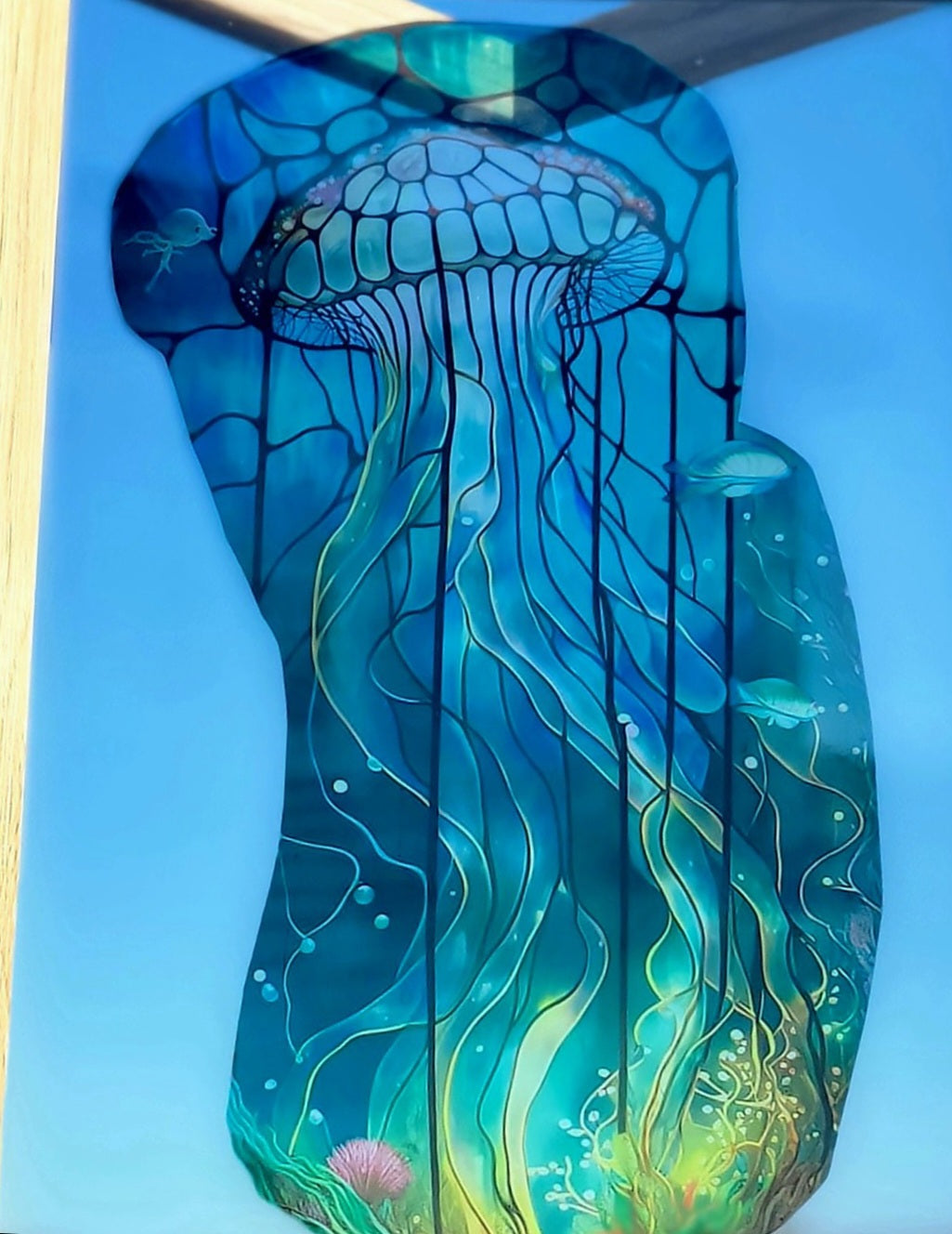 Jellyfish Stained Glass 8x10 Frame - Thrice Exceptional