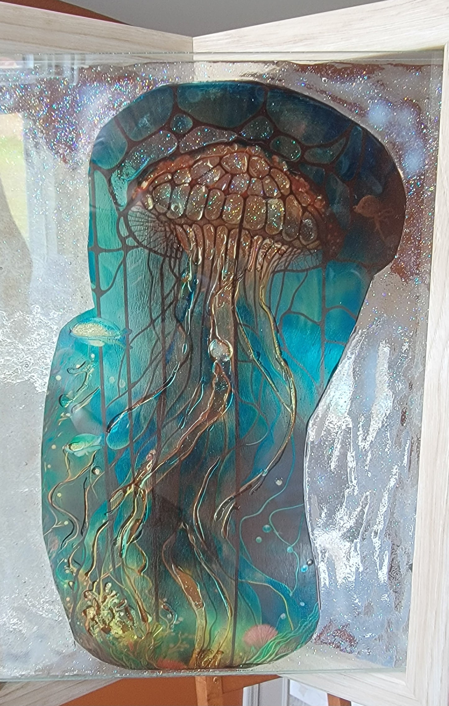 Jellyfish Stained Glass 8x10 Frame - Thrice Exceptional