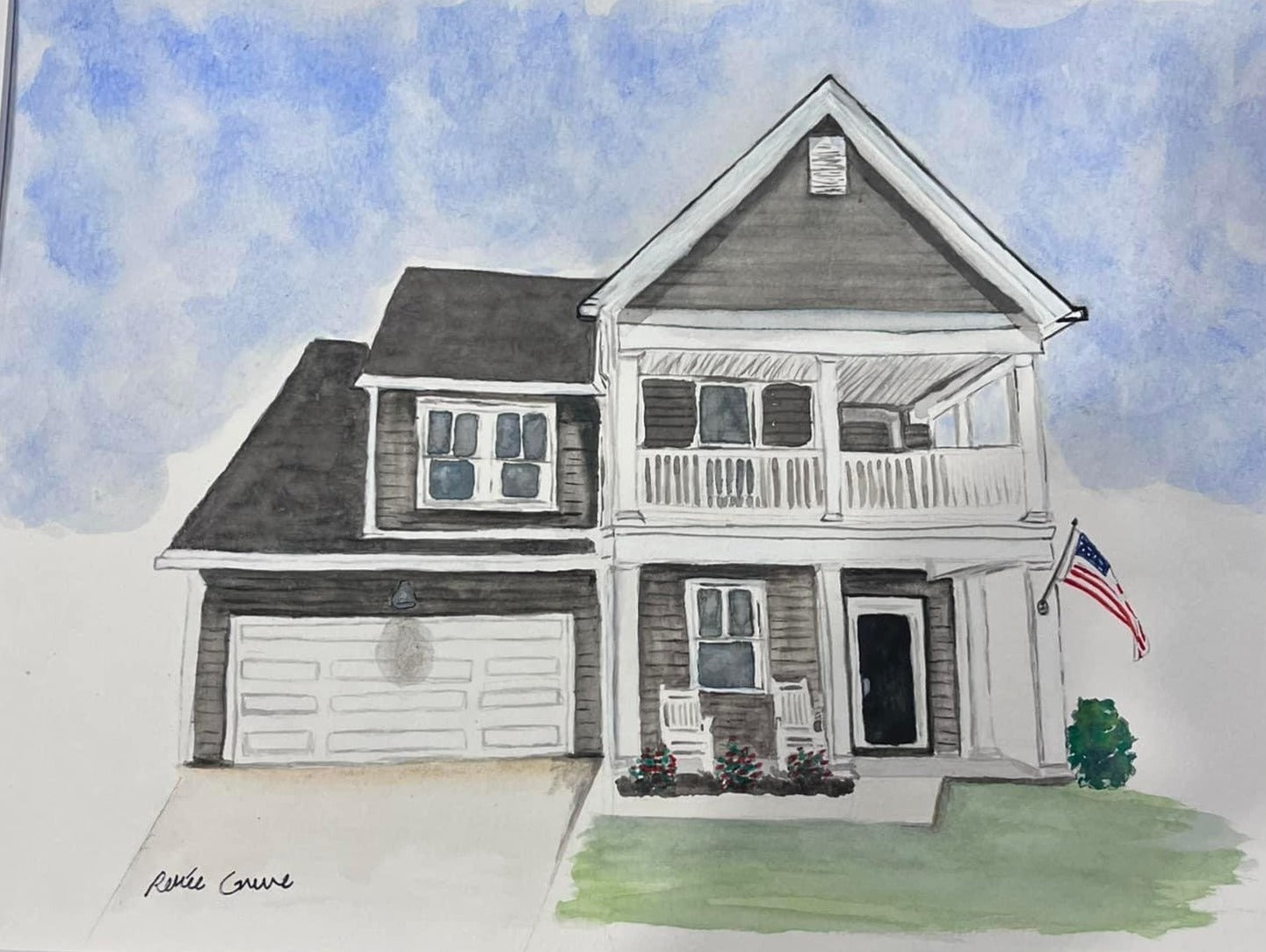 Home Portraits - Watercolor Paintings - Artist Renee Nicole