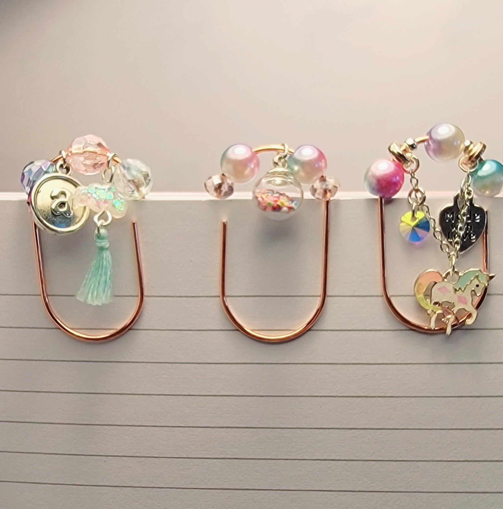 Unicorn Paperclip Bookmark Charms - Thrice Exceptional