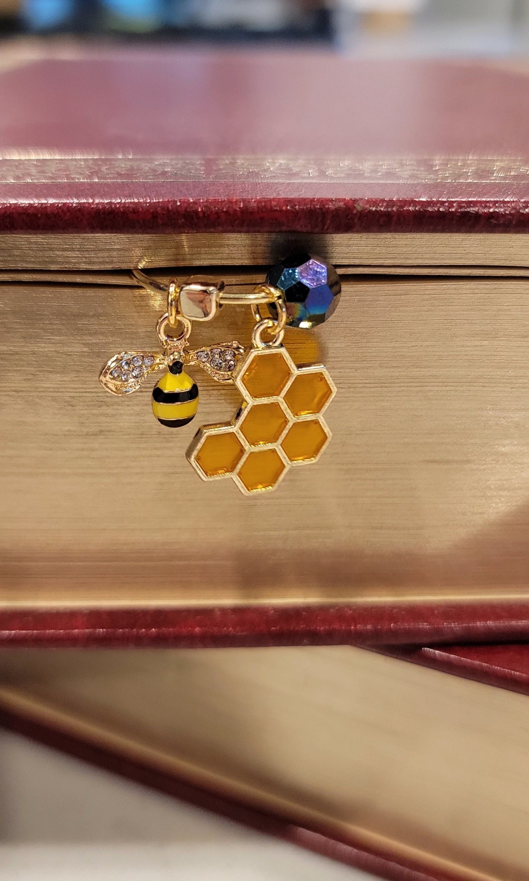 Set of "Honey Bee" luxury paperclip charms and bookmarks for planners, agendas, books & binders. - Thrice Exceptional