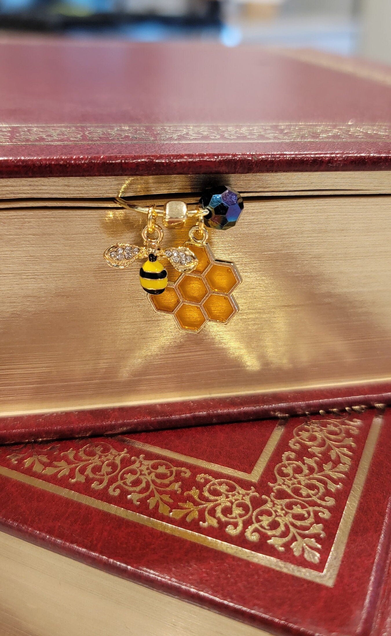 Set of "Honey Bee" luxury paperclip charms and bookmarks for planners, agendas, books & binders. - Thrice Exceptional